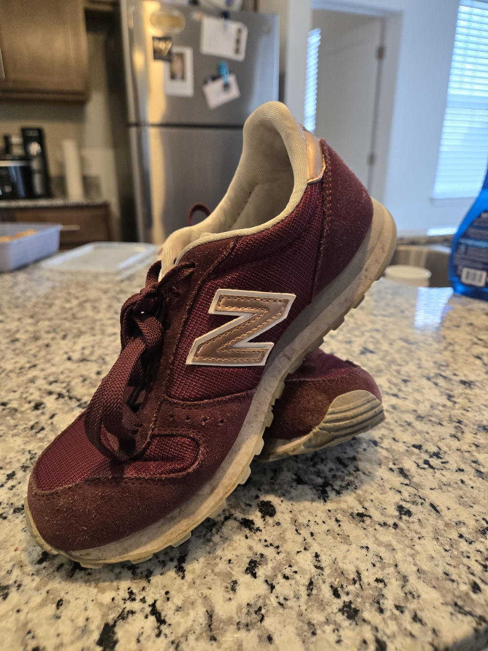 New Balance Burgundy Athletic Sneakers with Cream Accents